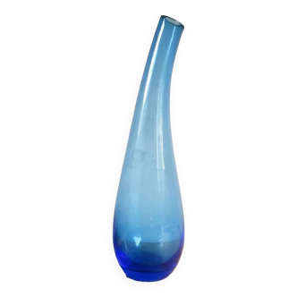 Soliflore vase in tinted blue glass