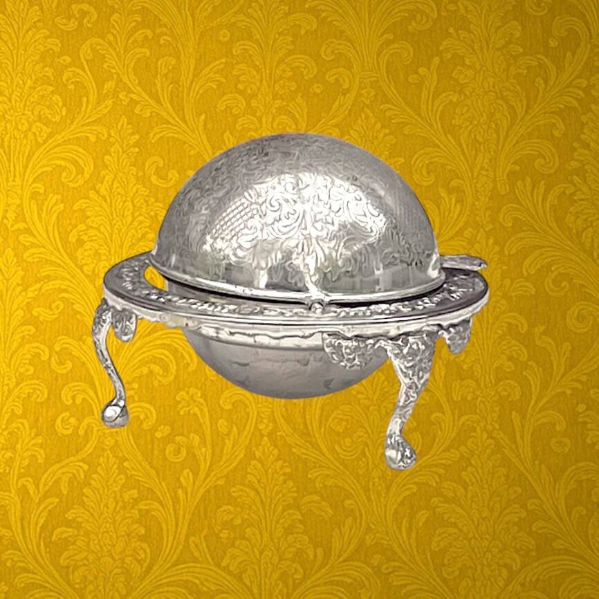 Antique silver-plated butter dish – made in England – butter bell / caviar pot