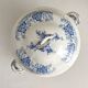 Antique ironstone tureen “Flora Lichen” Creil and Montereau