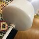 Danish glass globe floor lamp