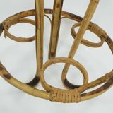 mid century PLANT STAND rack 1950s 60s bamboo rattan hawaii tiki era