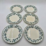 Ironstone dinner plates by E. Bourgeois, Catinat pattern, late 19th century