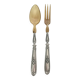 2 silver and horn salad servers