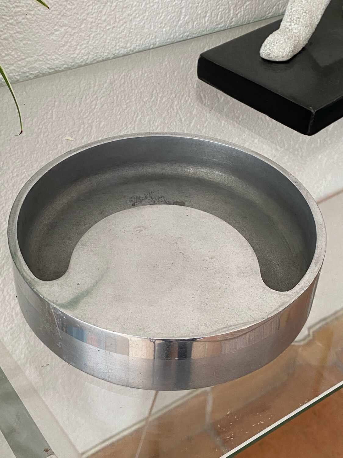 Aluminium cast iron ashtray, 1970s, Albert Leclerc