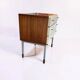 Small vintage drawer unit / bedside table with white drawers