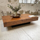 Italian coffee table elm magnifying glass