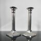 Pair of vintage silver column candlesticks