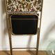 Chaise pliante vintage lafuma chantazur au tissu brodé fleuri