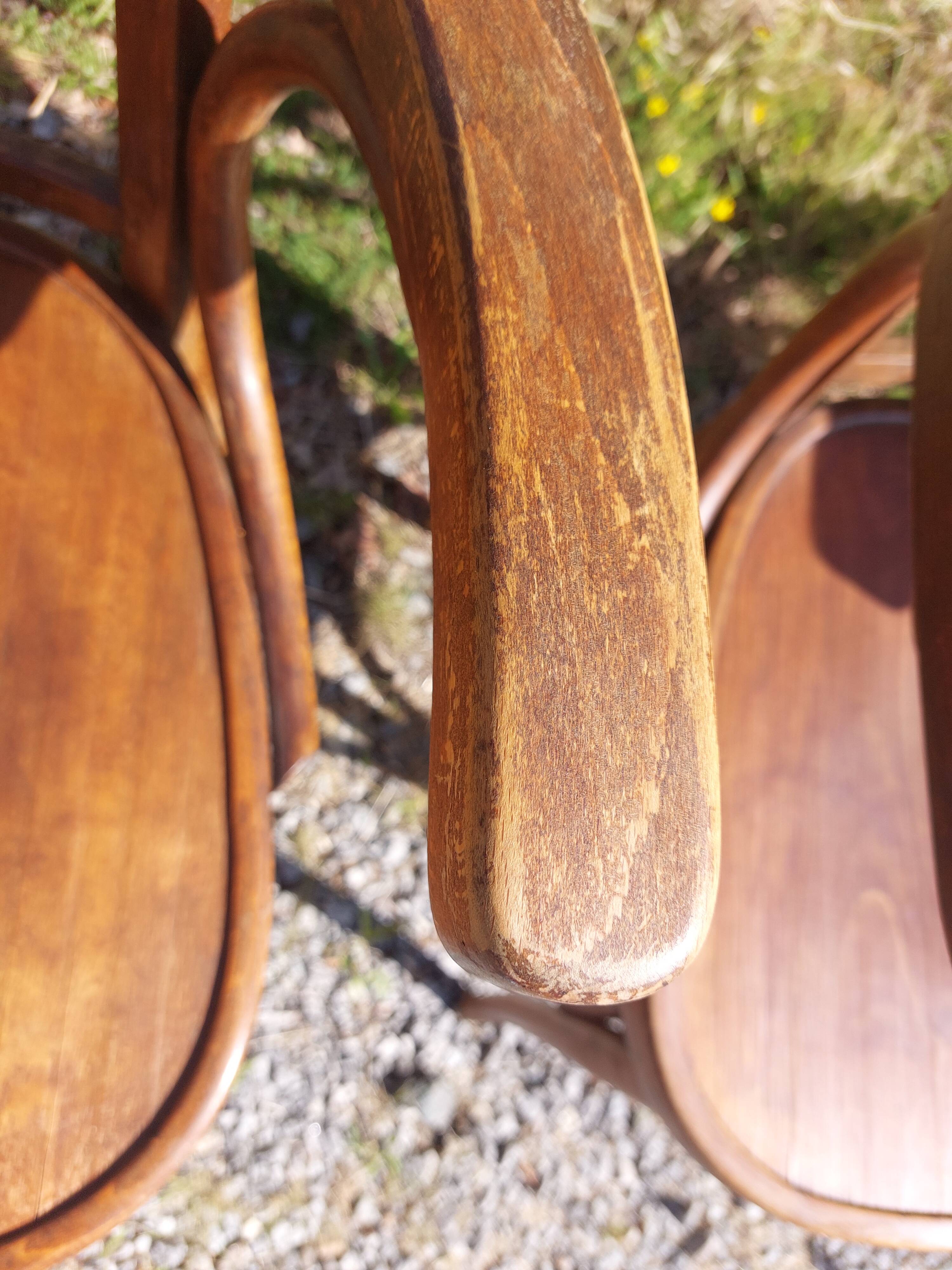 4 fauteuils Baumann en bois courbé