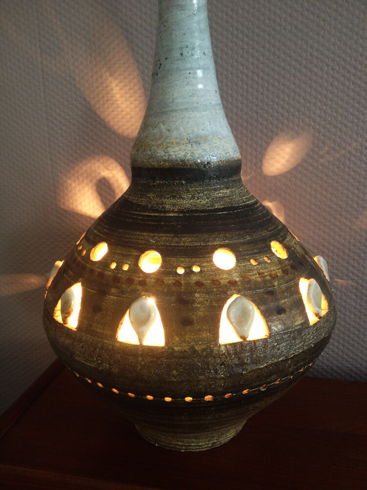 Ceramic lamp "georges pelletier" 1970