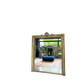 Fireplace mirror with pediment and pearl 178.5/151cm gold leaf, mercury