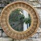 50s woven wicker mirror