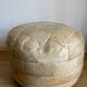 Brown and beige patchwork leather pouf from sede