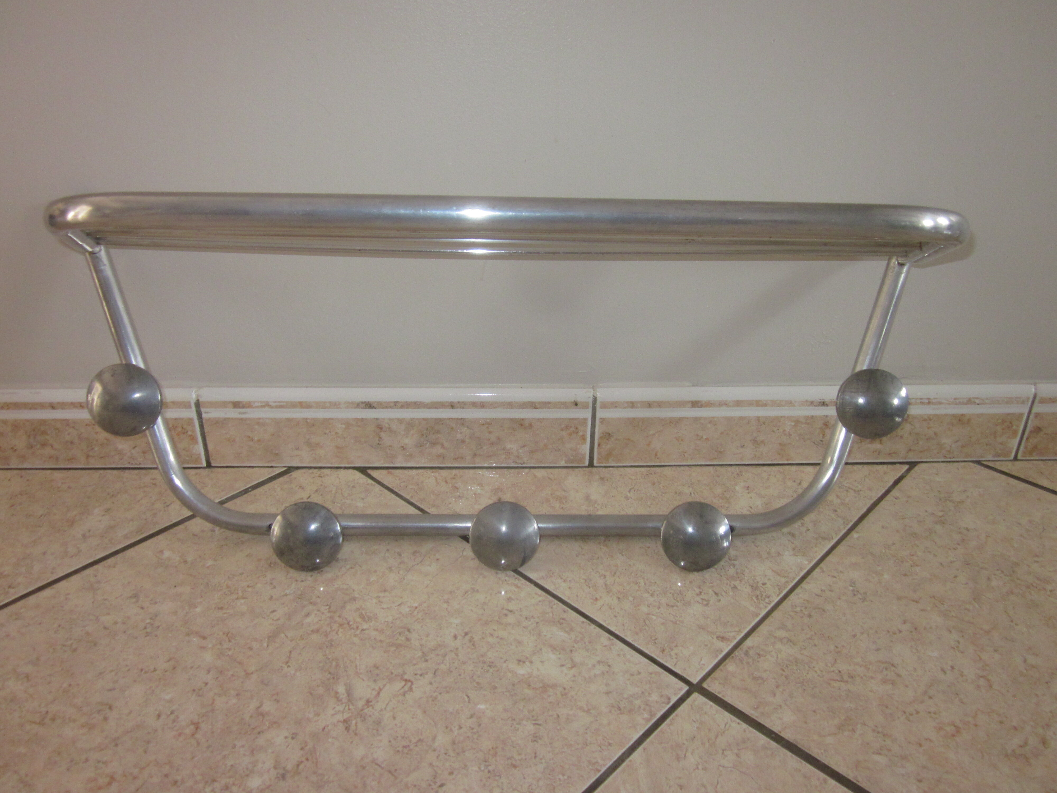 Aluminum coat rack from the 1950s