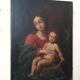 Old painting, oil on canvas, Virgin with Child