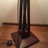 Mahogany lamp with carved base