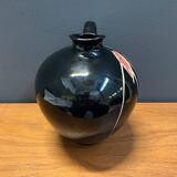 Vase by Georg Schmider Zell model 4089 Black with colorfull leaf patern
