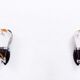 Pair of opal glass and solid wood wall lamps
