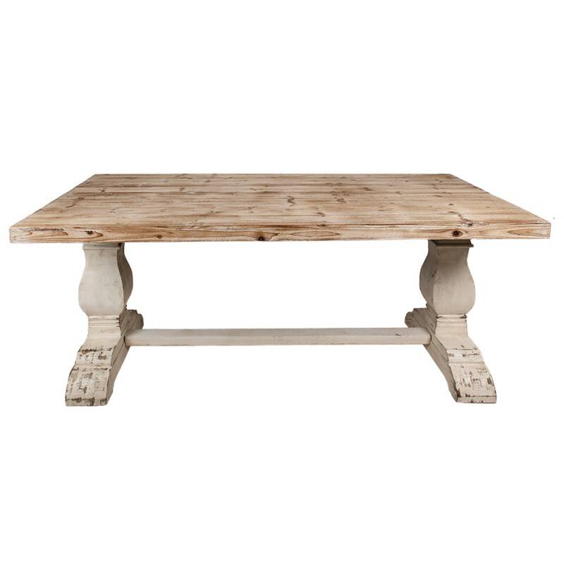 Table à Manger Rustique Campagne Chic – Bois Massif & Patine Vintage