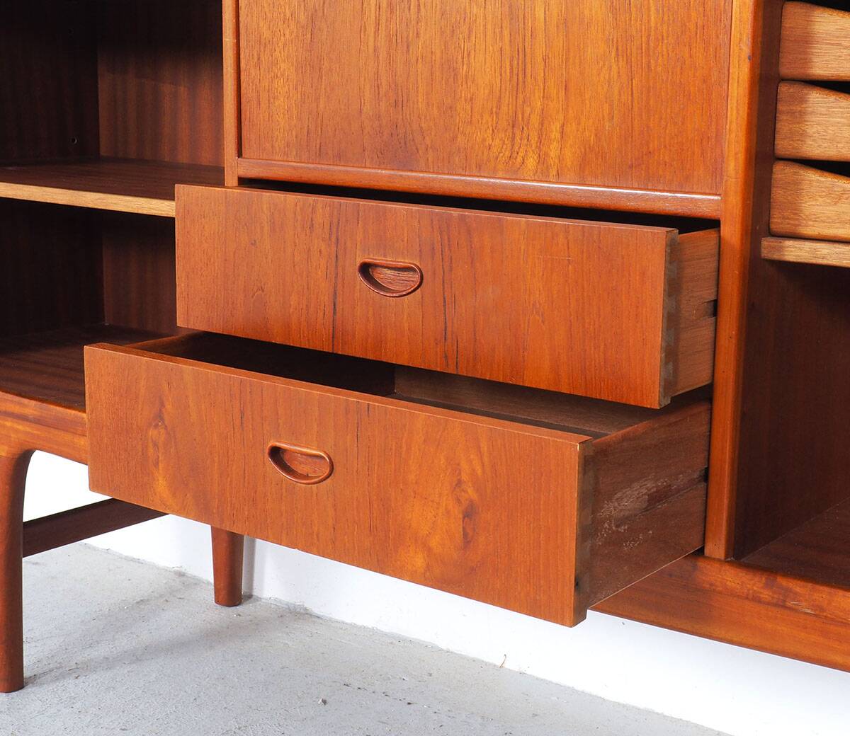 Danish Highboard with Tambour Doors, 1960s