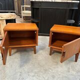 Pair of Scandinavian teak bedside tables