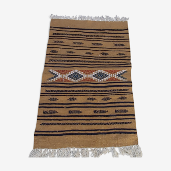 Tapis kilim multicolore fait main en pure laine 100×65cm