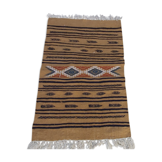 Tapis kilim multicolore fait main en pure laine 100×65cm