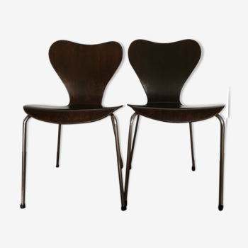 Paire de chaises butterfly 3107 par Arne Jacobsen version pilote, 1955