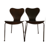 Pair of butterfly 3107 chairs by Arne Jacobsen pilot version, 1955