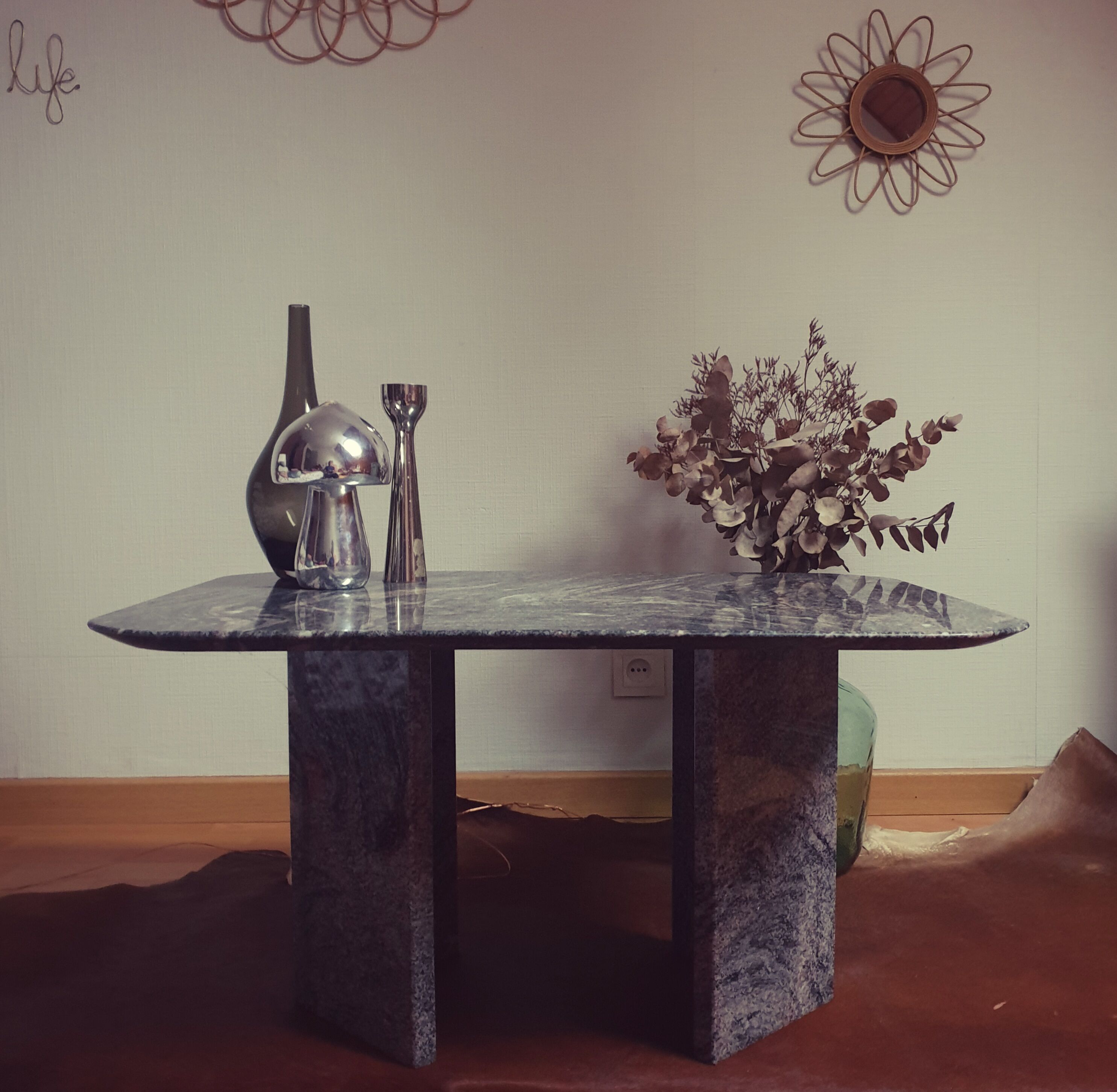Vintage granite coffee table