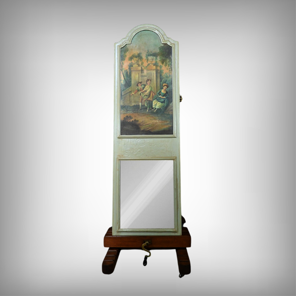 Miroir trumeau en bois peint, style Louis XV – 1ère partie XXe