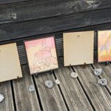 Set of 4 vintage frames ~ 70 for jungle decoration