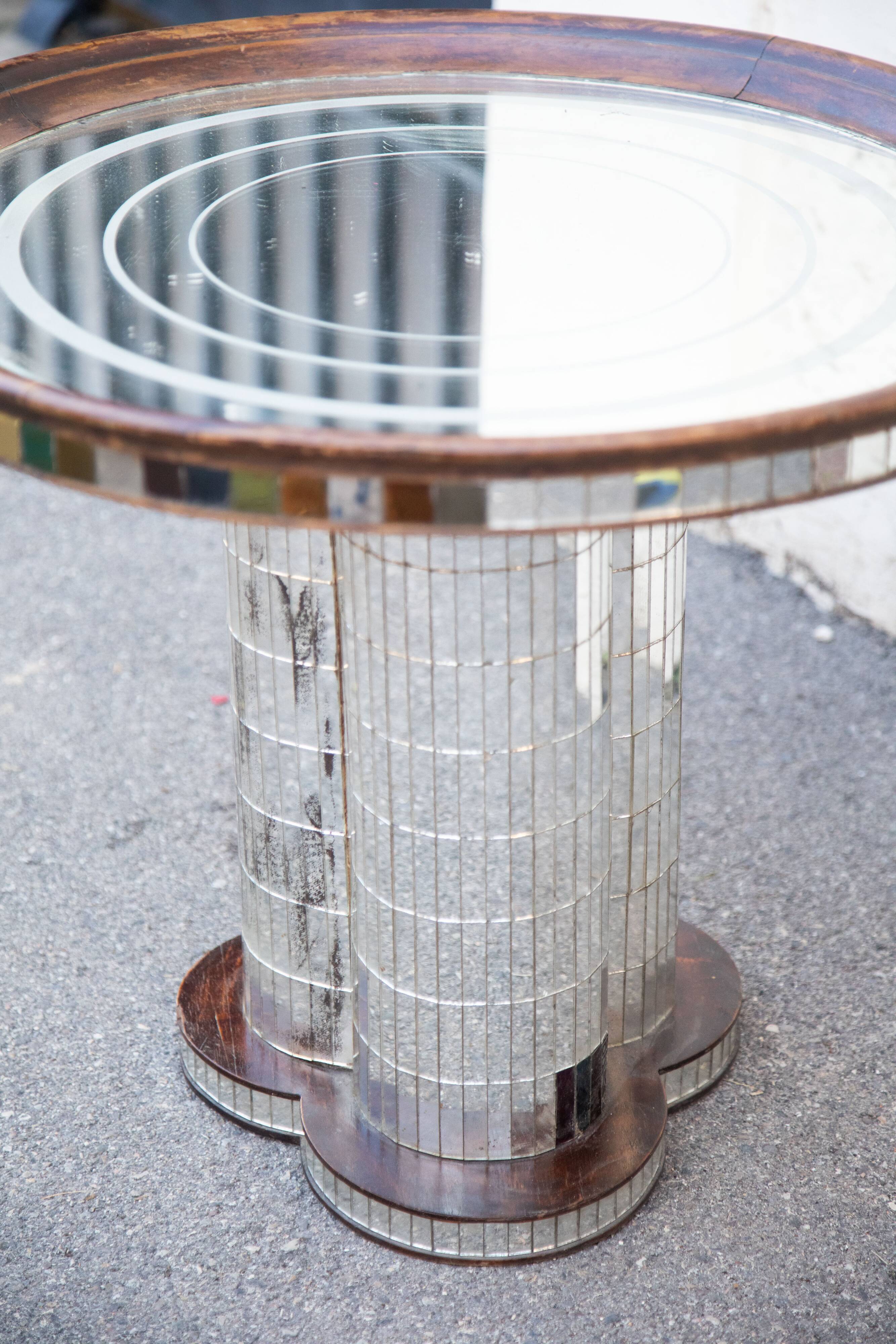 Mosaic mirrored glass coffee table Italy 70