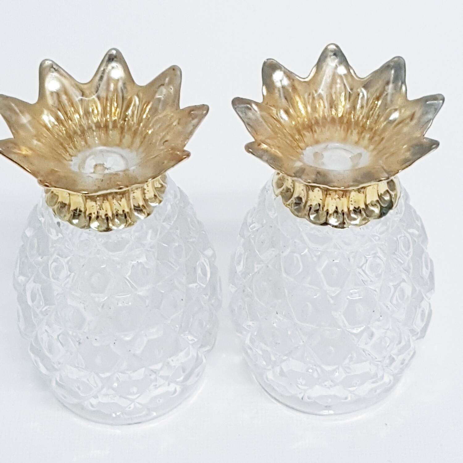 Glass pineapple salt & pepper shakers