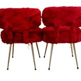Paire chaises moumoutes Pelfran 1970