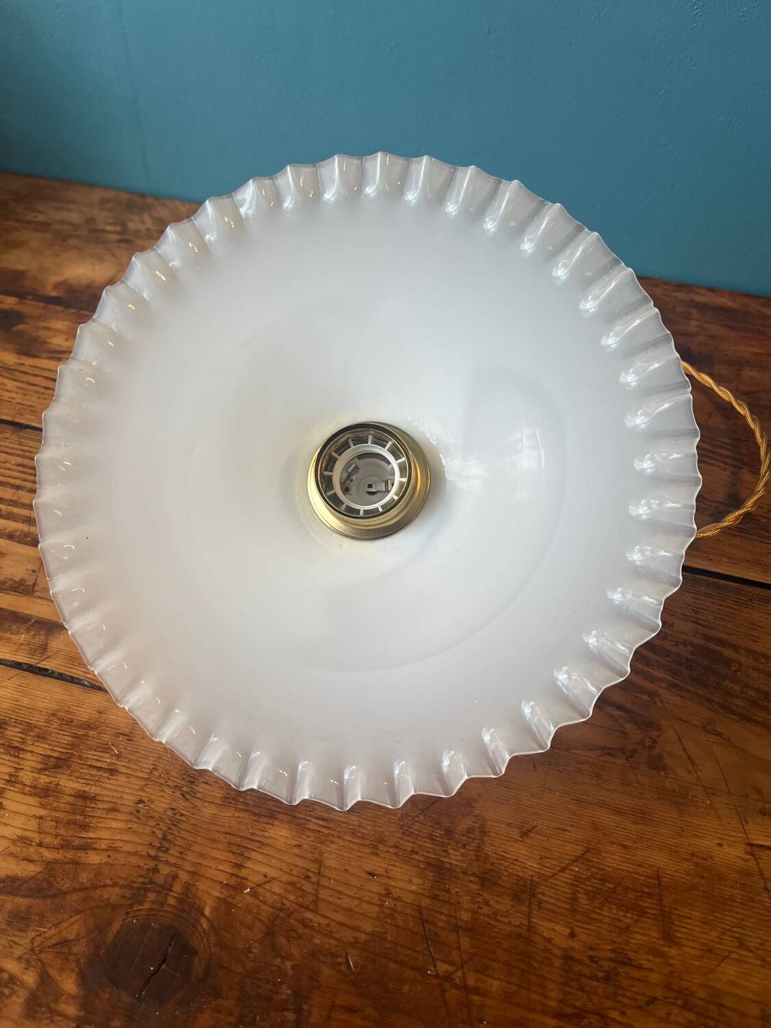 White opaline pendant light