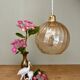 Vintage globe pendant lamp in amber glass