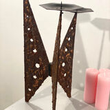 Impressive brutalist 3 candle holder