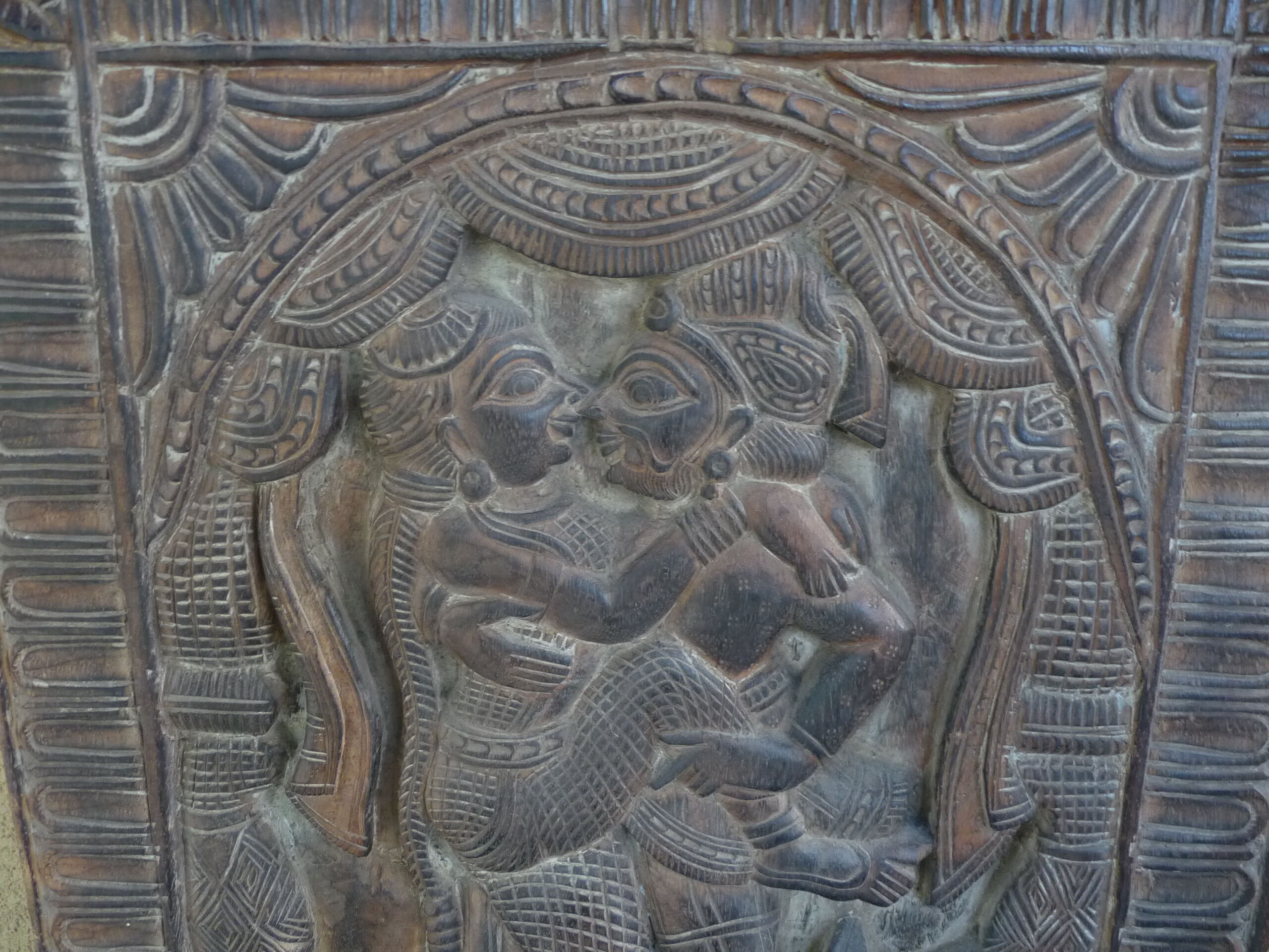 Old carved wooden panel 50s