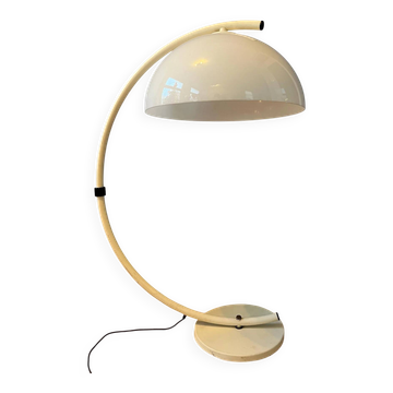 Lampadaire Dijkstra blanc style milieu du siècle, flexible, en forme de serpent et de champignon.