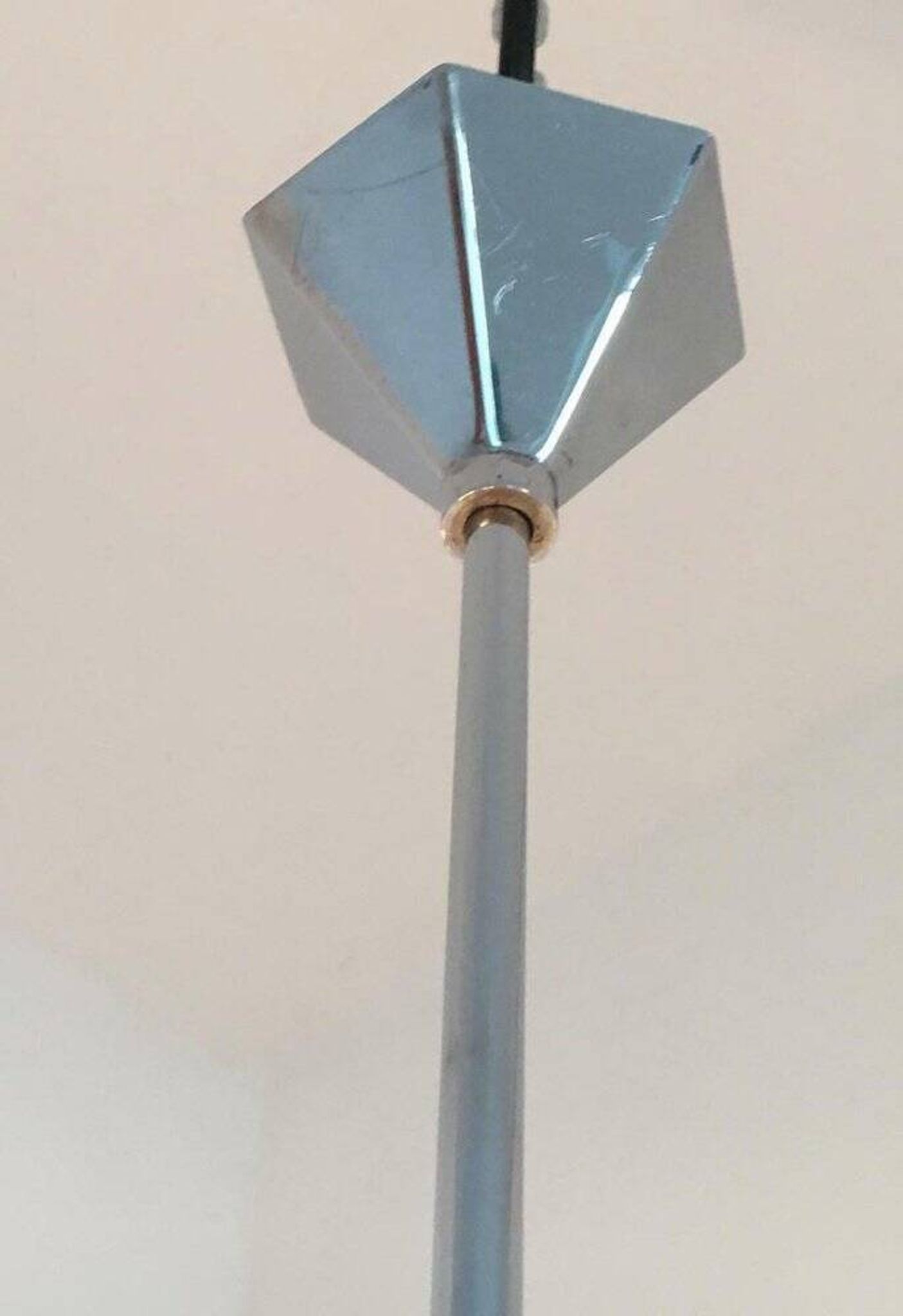 Art Deco Metal and Glass Chandelier