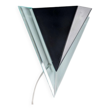 Minimalist 80s wall lamp, postmodern light fixture.