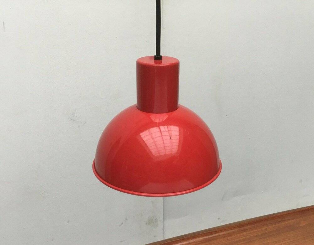 Mini bunker metal pendant lamp from the mid-century by Johannes Hammerborg for Fog & Mørup, 1970s.