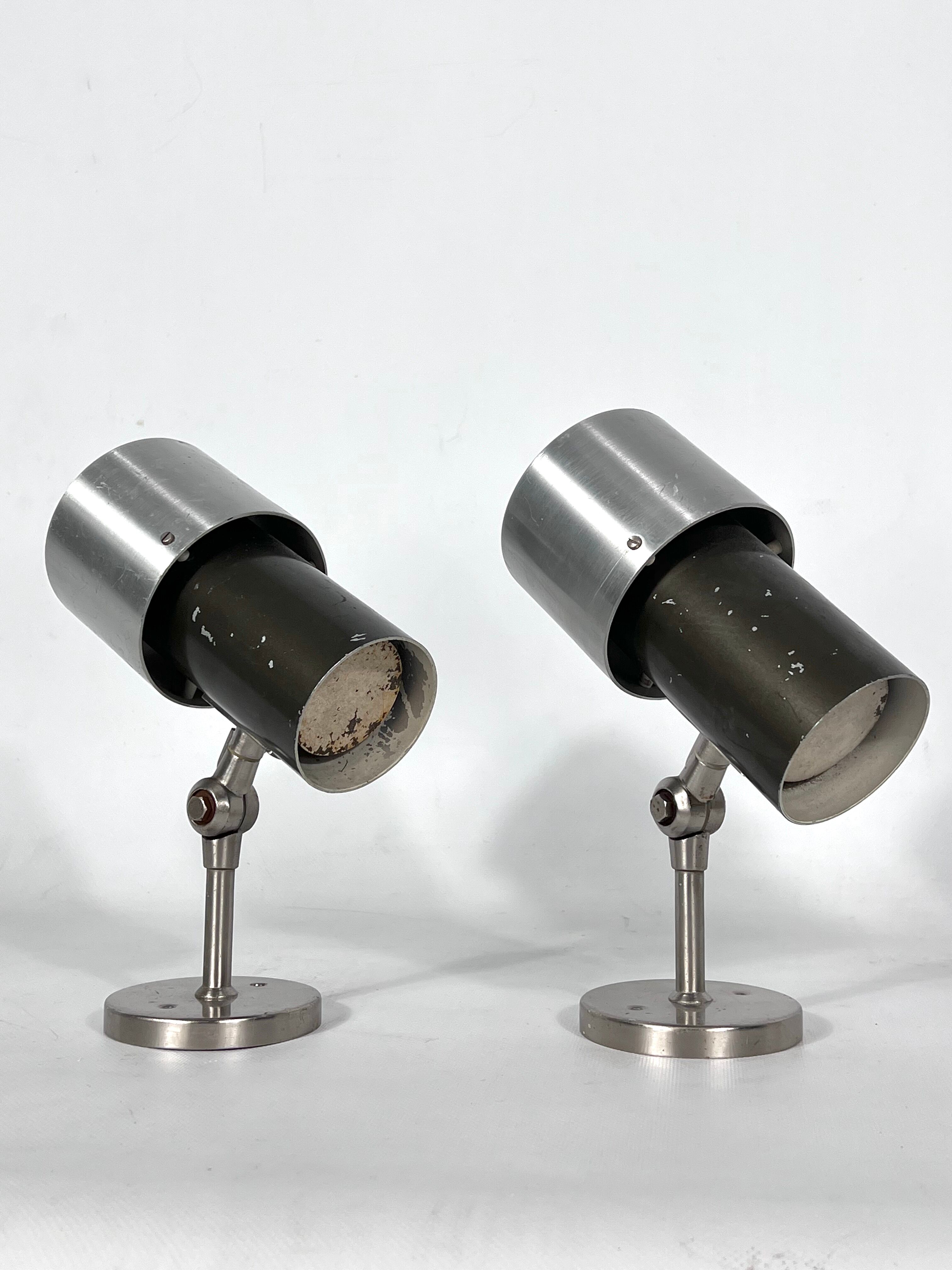 Pair of Stilnovo adjustable sconces or spotlights, Italy 1950