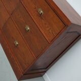 Grand buffet/armoire de magasin Art déco vintage en chêne hollandais, années 1930