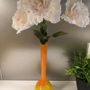 Vintage orange and yellow soliflore vase, signed