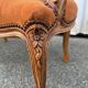Pair of Louis XV style armchairs in ochre velvet