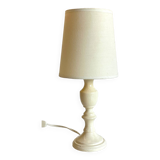 Vintage White-Cream Lacquered WOOD LAMP