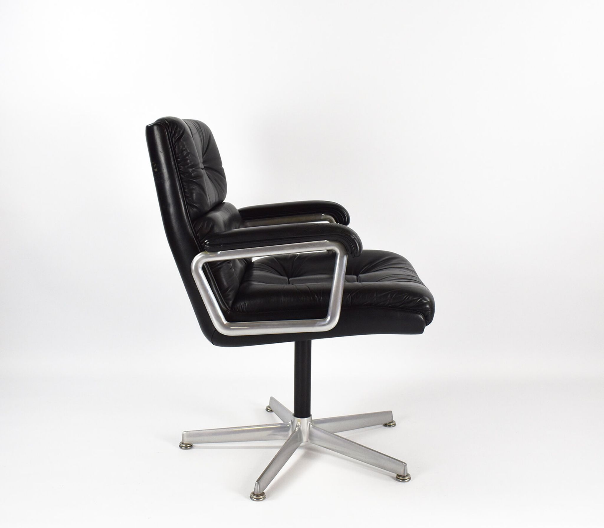 1970s Leather Chair by Girsberger Eurochair Mid Century