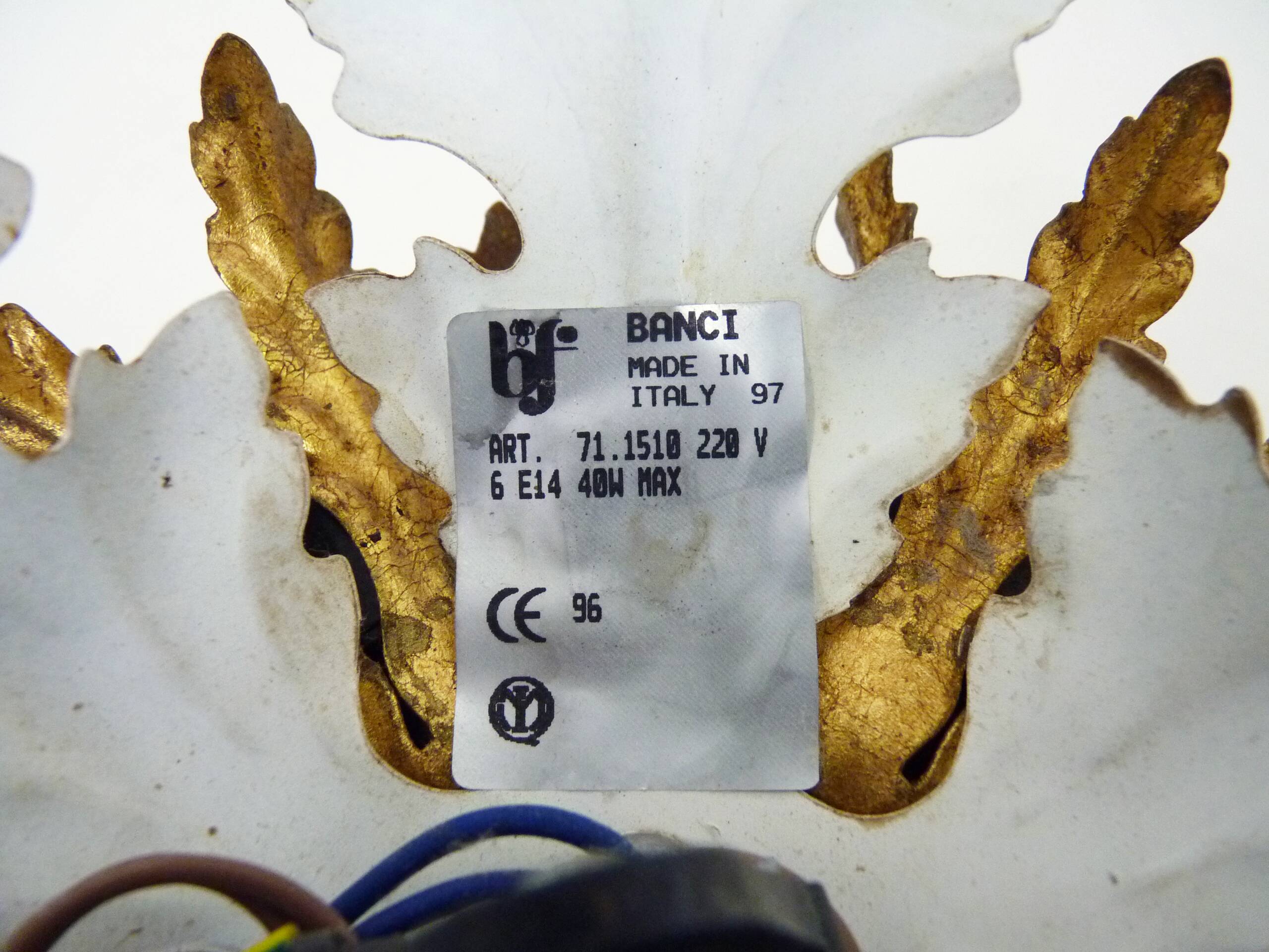 Applique ou plafonnier de Banci Firenze à 6 feux, Italie, années 1950